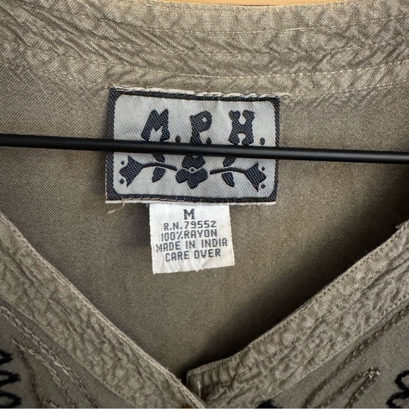 MPH Medium Rayon Lightweight Embroidered Button Front Bohemian Tank Maxi Dress - Picture 11 of 11